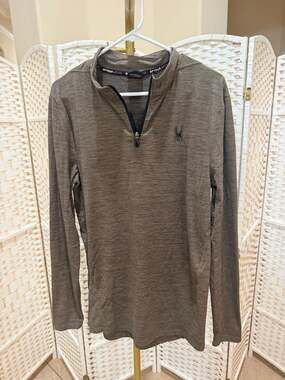 Spyder Active Quarter Zip Long Sleeve Pullover Gray Size L